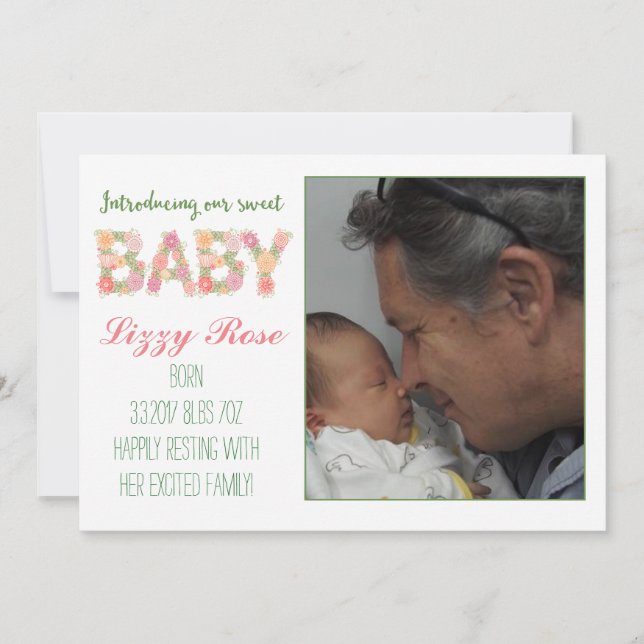 Novo Anúncio Floral do Bebê (Frente)