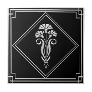 Novo Azulejo do estilo de Deco de Arte Negra e Pra
