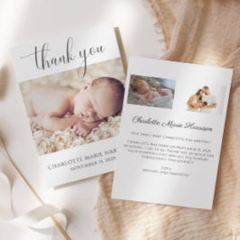 Novo Bebê Minimalista Obrigado Anúncio de Nascimen