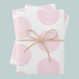 Novo Bebê Rosa Moderno Simples Personalizável