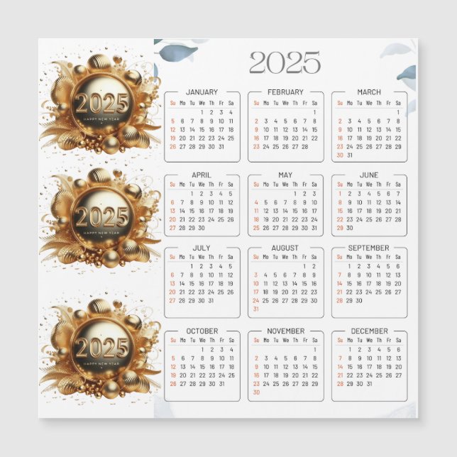 Novo calendário para 2025 (Frente)