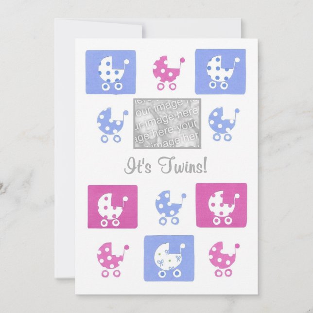 Novo Cartão com fotos de lançamento das gêmeas beb (Frente)