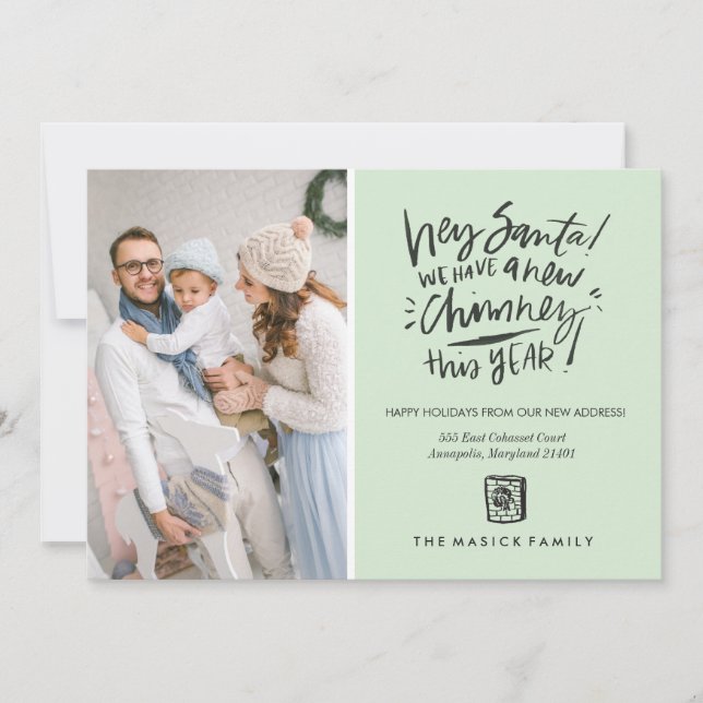 Novo Cartão com fotos Feriado de Chimney (Frente)