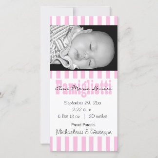 Novo Cartão com fotos Rosa Bebê E Laminado Branco