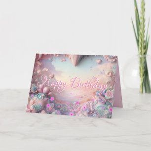 Novo Cartão de Aniversário Amigo das Estrelas Rosa