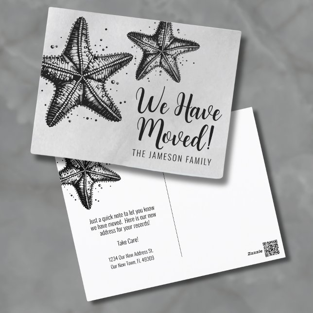 Novo Cartão de Anúncio de Movimentação de Praia de (Beach Moving Announcement Card)