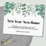Novo Cartão de Anúncio de Movimentação do Início d<br><div class="desc">Informe a família e os amigos sobre seu novo endereço com este simples cartão de lançamento de Ano Novo do Novo Novo Novo. É decorada com folhagem de aquarela em tons de verde. Personalize este cartão com seu nome e novo endereço. Porque nós criamos a nossa trabalho de arte, você...</div>