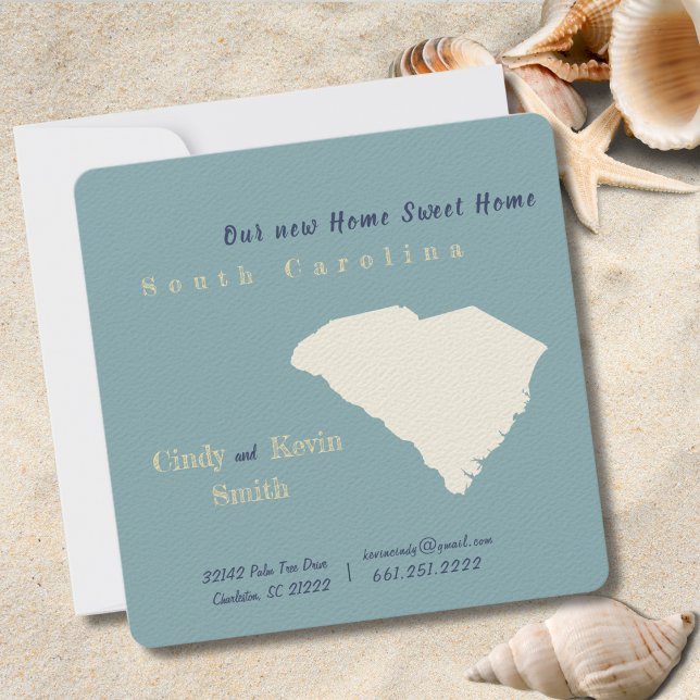 Novo Cartão de Anúncio em Movimento para a Carolin (Moving to South Carolina? Send your friends and family a beautiful personalized announcement!)