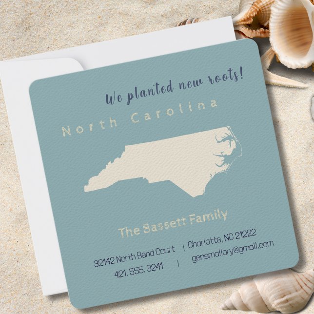 Novo Cartão de Anúncio em Movimento para a Carolin (Moving to North Carolina? Send your friends and family a beautiful personalized announcement!)