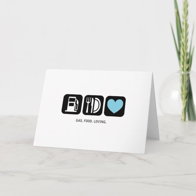 Novo Cartão de Bebê: Amante De Gás-Comidas (Garoto (Frente)