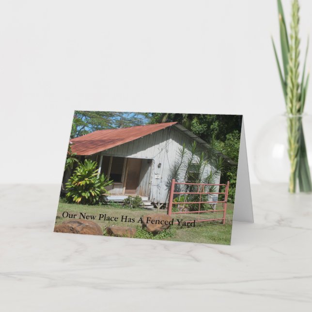 Novo Cartão de Endereço Engraçado, Cercado. (Frente)