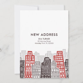 Novo cartão de endereço para edifícios retro verme