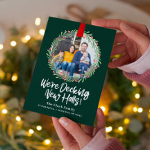 Novo cartão de Natal de Coroa de Natal Anúncio de