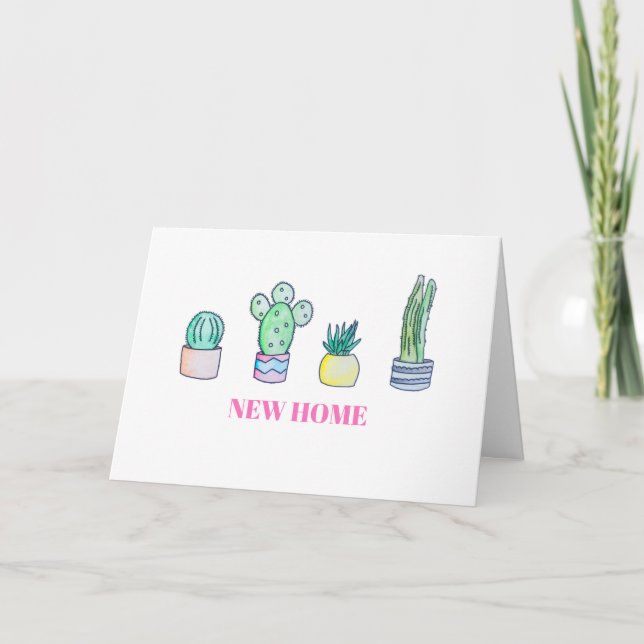 Novo cartão de saudação da família Cactus (Frente)