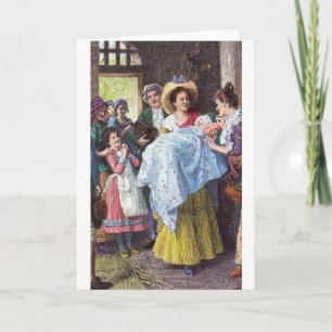 Novo Cartão de Saudação de Bebê Vitoriano