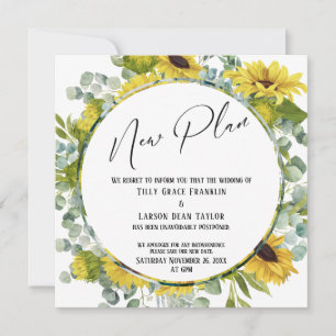 Novo Cartão Floral de Casamento Adiado Floral de