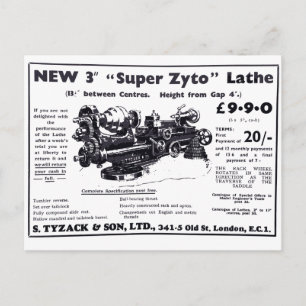 Novo cartão postal do Super Zyto Lathe Avert de 19