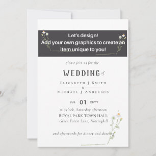 NOVO! CONVITE DE CASAMENTO DESIGN PRÓPRIO - 5x7 d