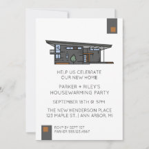 Novo Convite de festas moderno de lar