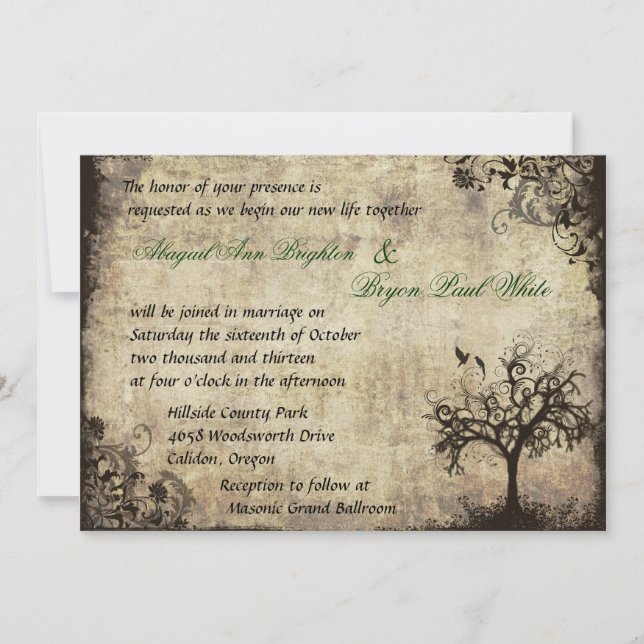 Novo Convite para Casamentos vintage de Vida (Frente)