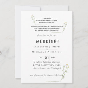 NOVO! CRIE SEU PRÓPRIO CONVITE DE CASAMENTO - 5x7 