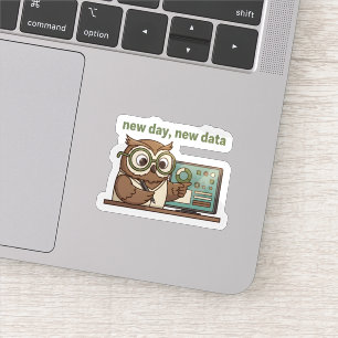 Novo Dia, Novos Dados Adesivo – Coruja Fofa para A