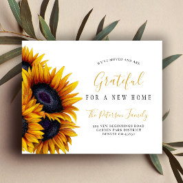 Novo endereço do anúncio de mudança de girassol