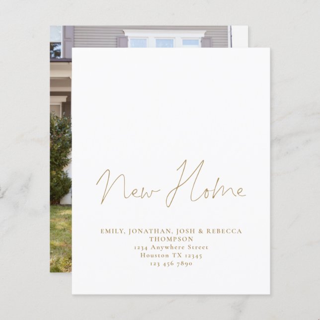 Novo Endereço Home do Script Dourado de Orçamento (Frente/Verso)