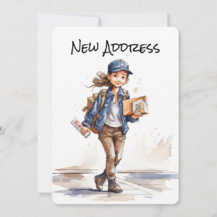 Novo Endereço Movendo Cartões de Anúncio