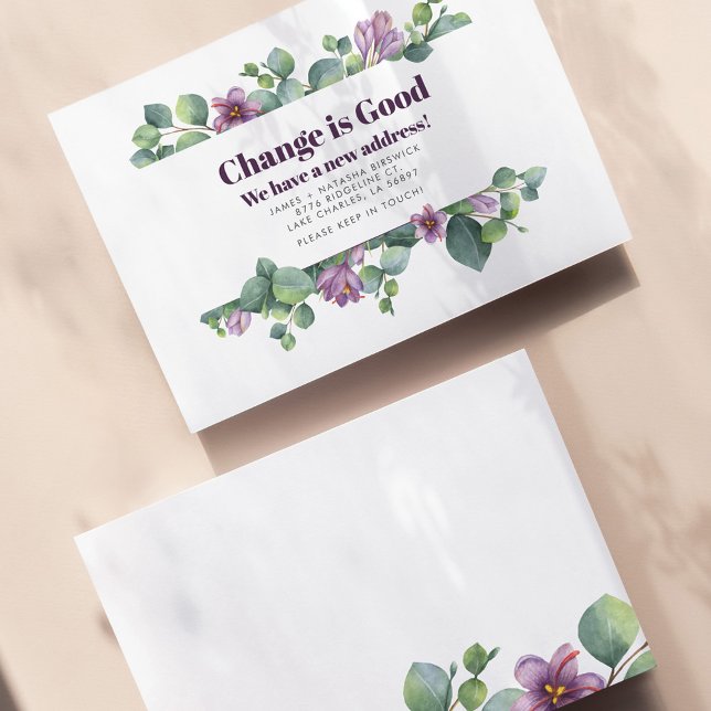 Novo endereço residencial Anúncio de movimento do  (Eucalyptus Botanical Change of Address Announcement)