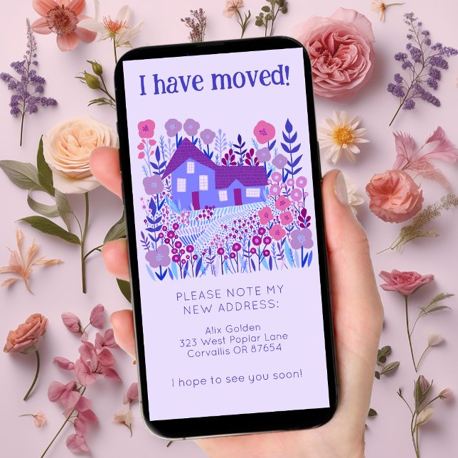 Novo endereço residencial Cartão sem árvore para f (New Home Address Change We Have Moved Cute Rustic Farmhouse Tree-Free eCard Digital Announcement)