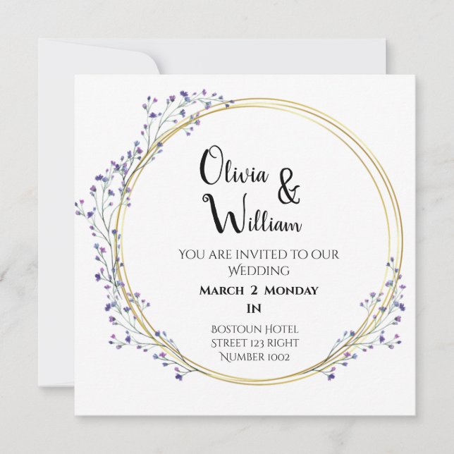 Novo estilo Convite de Cartão Casamento (Frente)