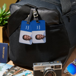 NOVO! Etiqueta de bagagem - dupla face - azul