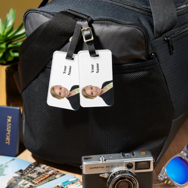 NOVO! Etiqueta de bagagem - frente e verso (Frente e verso)