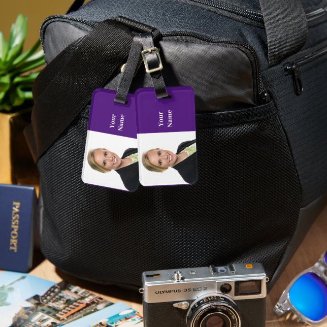 NOVO! Etiqueta de Bagagem - Roxo Duplo Lado (Frente e verso)