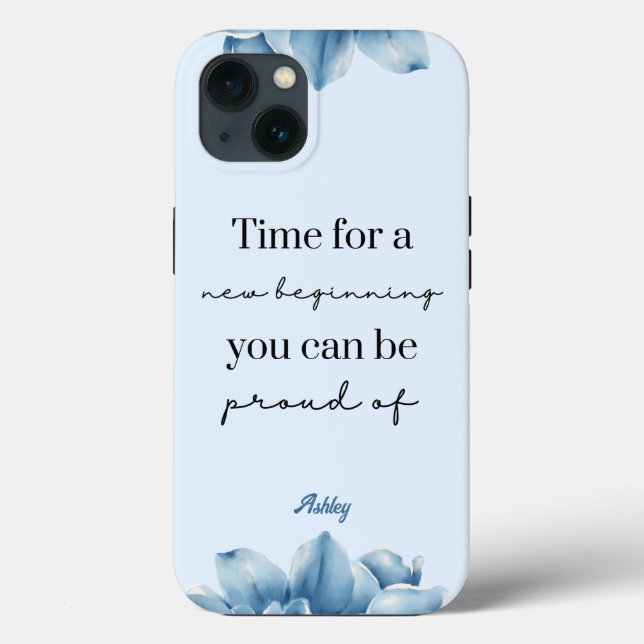 Novo Flor Azul Inspiracional Inspiracional Inicial (Verso)