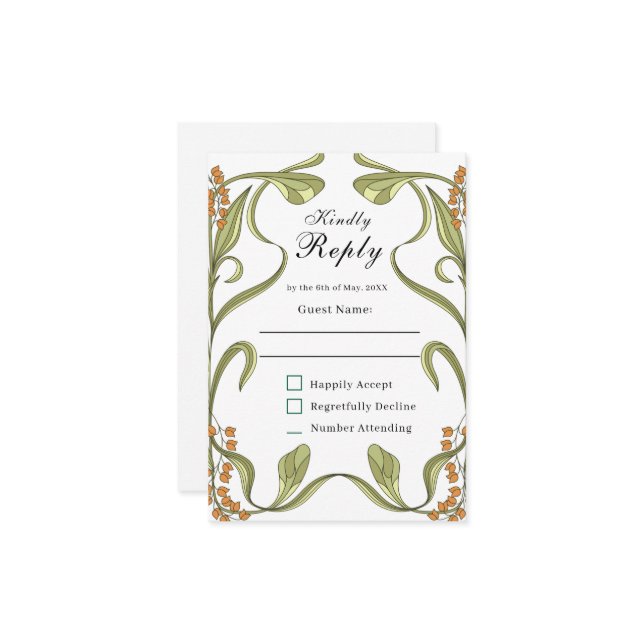 Novo Flores Casamento RSVP (Frente/Verso In Situ)