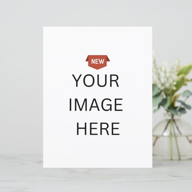 NOVO! Folha de papel - 8,5" x 11" - Personalizada (Em pé/Frente)