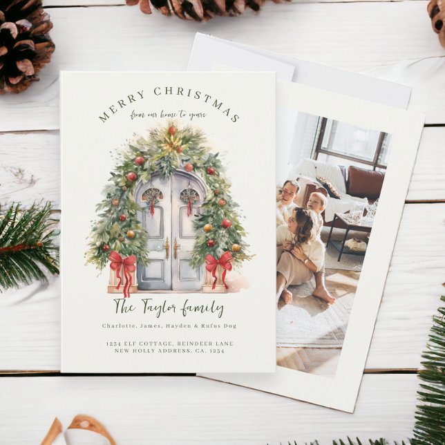 Novo Halls Novo Cartão de Natal Doméstico (Decking New Halls New Home Christmas Holiday Cards from Ricaso)