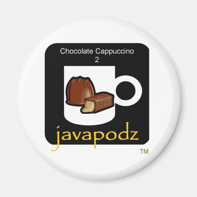 Novo imã de Cappuccino de Chocolate JavaPodz (Frente)