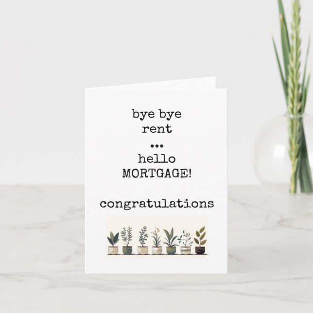 Novo lar, Engraçado, Sarcástico, Cartão de lar (Frente)