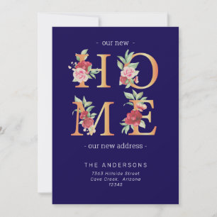 Novo Lar Novo Endereço Anúncio de Mudança Floral