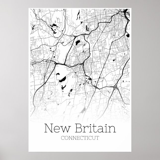 Novo Mapa da Grã-Bretanha - Connecticut - Poster d (Frente)