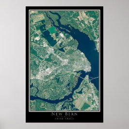 Novo mapa de Poster por satélite de Bern Carolina