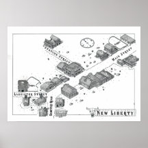 Novo Mapa do Poster do Liberty (versão 28 x 20)
