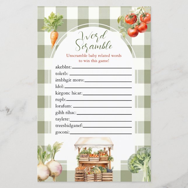 Novo Mercado Local Jogo do Word Scramble (Frente)