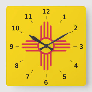 Novo México Símbolo Zia Sun Relógio de Parede Quad