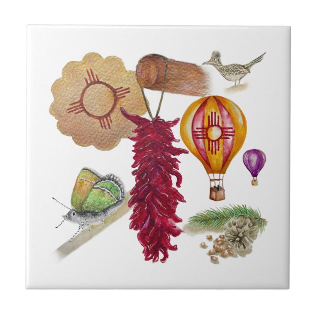 Novo México Vermelho Chile Pinõn Zia Balão de Ar Q (Frente)