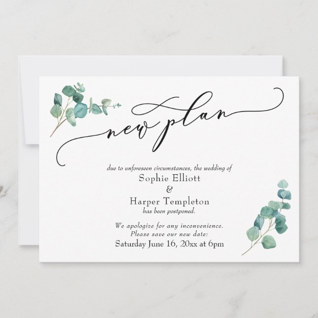 Novo Plano Eucalyptus Adiou Anúncio de Casamento (Frente)