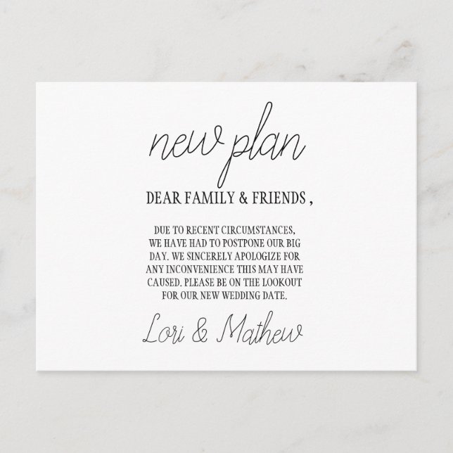 Novo Plano Ocasião Alteração de Data Cartão de Anú (Frente)